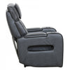 Kingsley 37 in. Leather Match Power Glider Recliner with Adjustable Headrest and USB - Black | Fauteuil inclinable electrique a mouvement coulissant Kingsley de 37 po en cuir assorti avec appuie-tete ajustable et ports USB - Noir