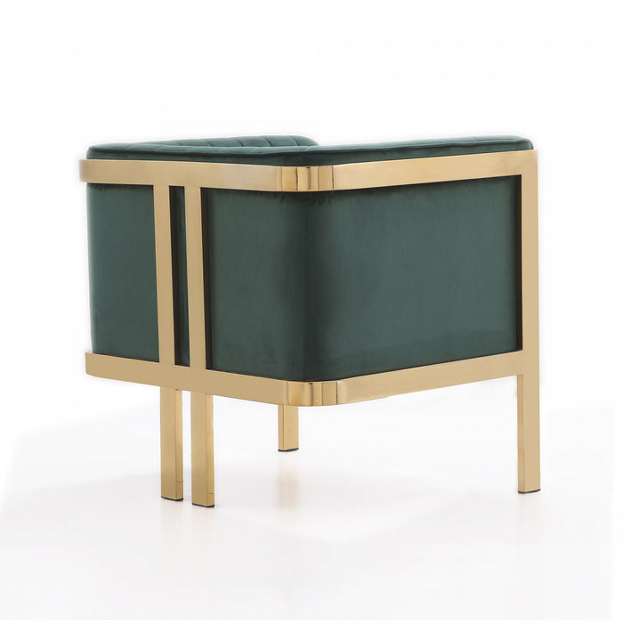 Paramount Modern Velvet Lounge Chair in Forest Green - Set of 2