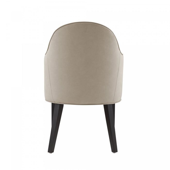 Hillman Modern Vegan Leather and Velvet Wood Armchair in Sand - Set of 2
