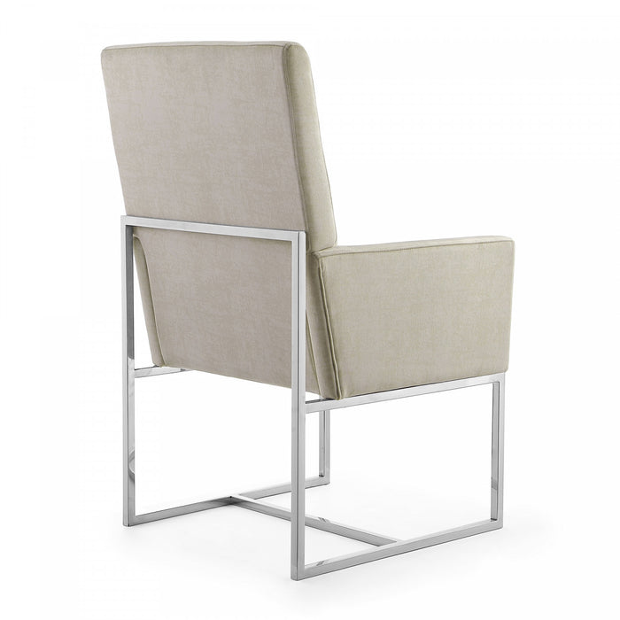 Element Modern Velvet Metal Dining Chair in Champagne - Set of 2