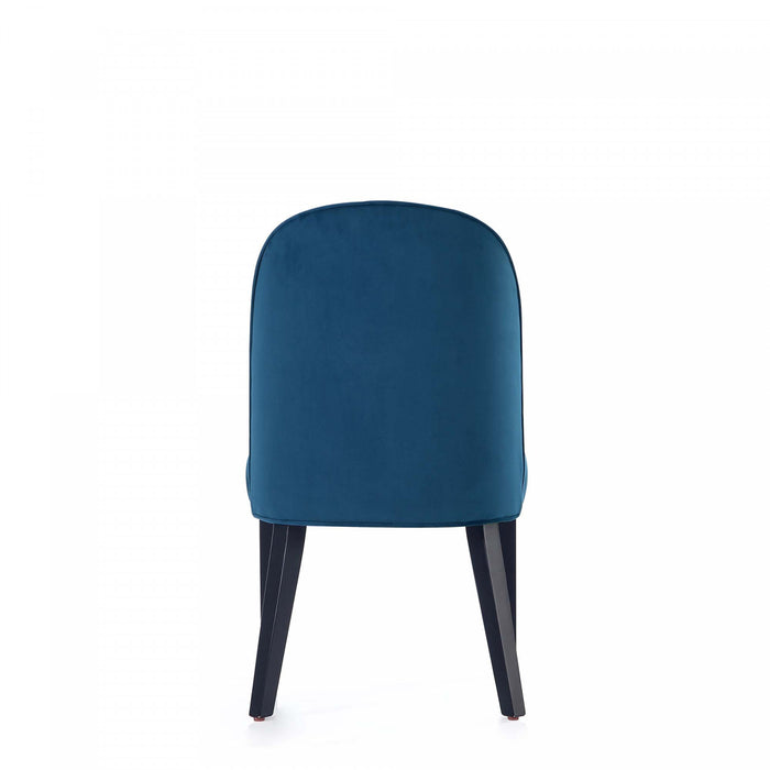 Hillman Modern Wood Upholstered Dining Chair in Blue - Set of 2