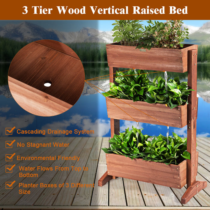 Costway 3-tier Raised Garden Bed Vertical Freestanding Elevated Planter Patio Balcony