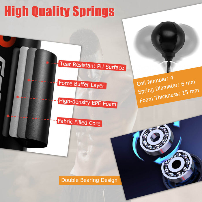 Goplus Boxing Speed Trainer Freestanding Fillable 360° Spinning Bar Adjustable Height