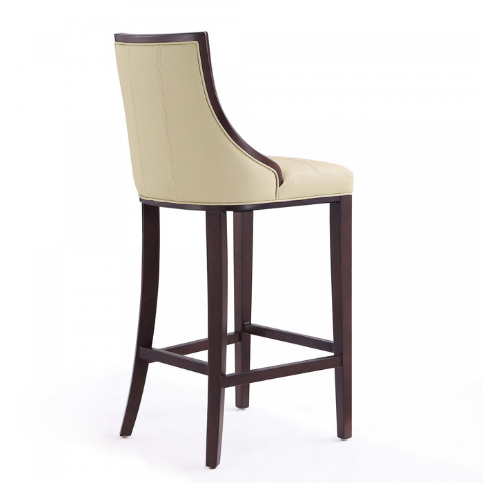 Fifth Avenue Traditional Wood Upholstered Barstool in Cream - Set of 2