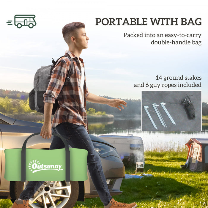 Outsunny 3-4 Person Camping Tent with 2 Rooms, Waterproof Family Tent