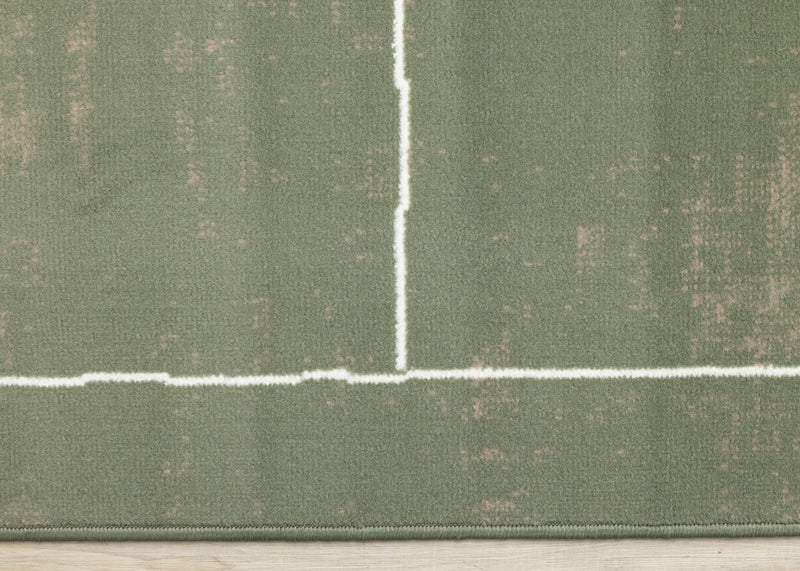 Florence Green Brown White Soccer Field Rug, 7'9\" x 10'6\" Indoor Area Rug