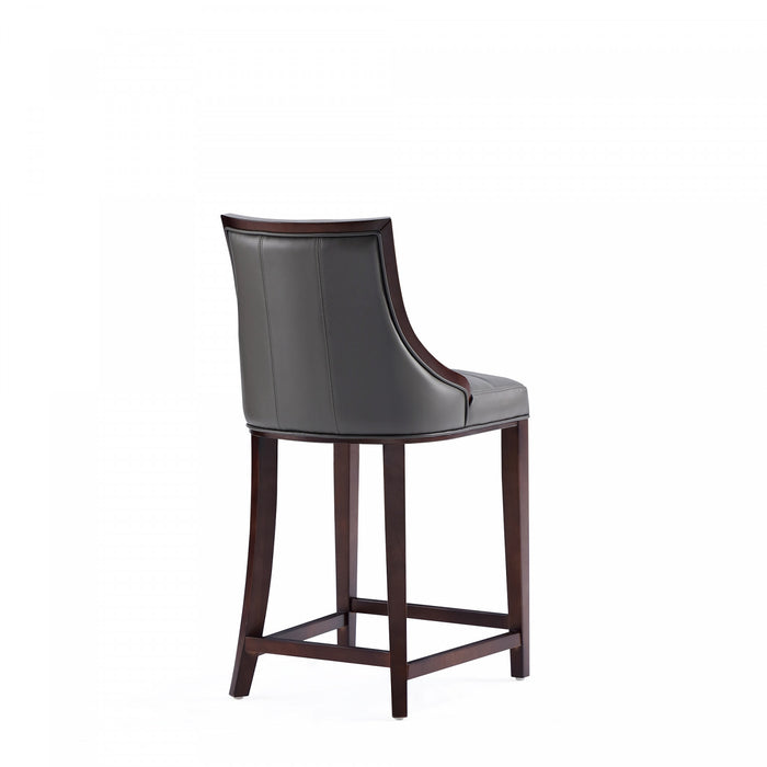 Fifth Avenue Traditional Wood Upholstered Counter Stool in Graphite - Set of 3