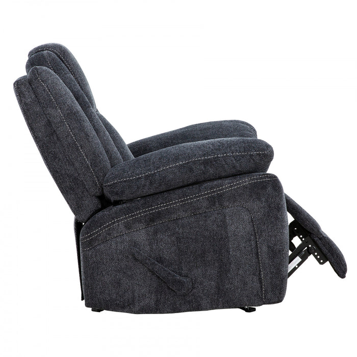 Renner 38 in. Upholstered Manual Rocker Recliner with Lever - Dark Grey