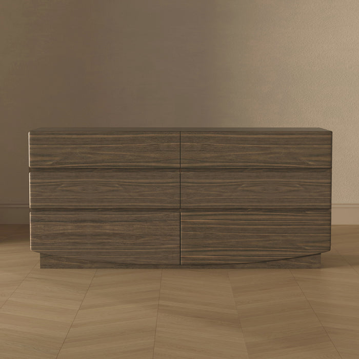 Ardea Contemporary 72\" Dresser in Walnut (6-Drawer)