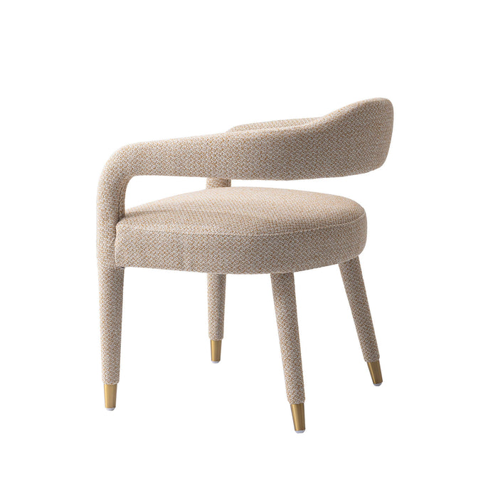 Aspen Mid-Century Modern Upholstered Tweed Armchair in Gold Dust - Set of 2