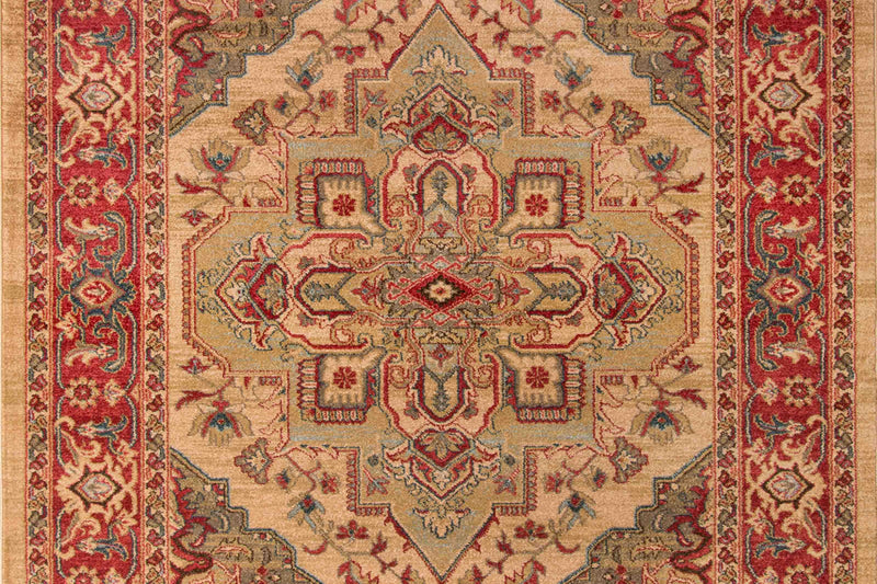 Lux Traditional 9'3\" x 12'6\" Area Rug in Ivory Indoor Area Rug