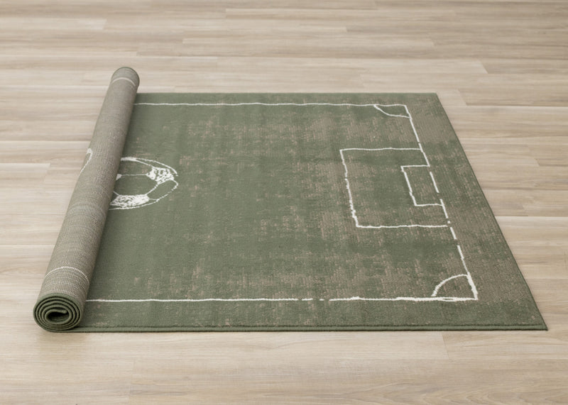 Forte Kids Soccer Playing Field Area Rug - 5'3\" x 7'5\"