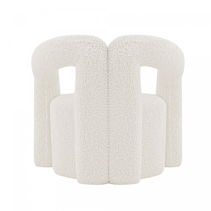 Darian Modern Boucle Lounge Chair in White - Set of 2