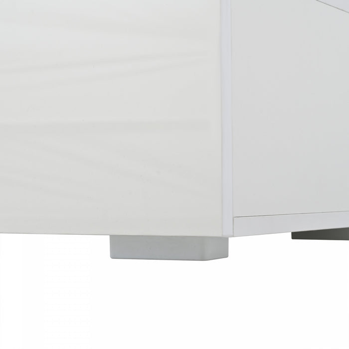 Aiden LED Coffee Table with Storage Drawers and App-Controlled Lighting,White