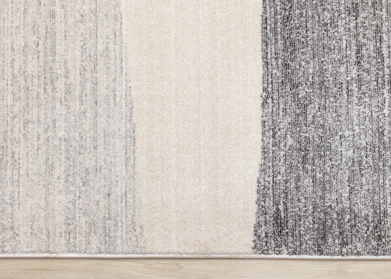 Olivia Grey Black Cream Geometric Rug, 5'3\" x 7'10\" Indoor Area Rug