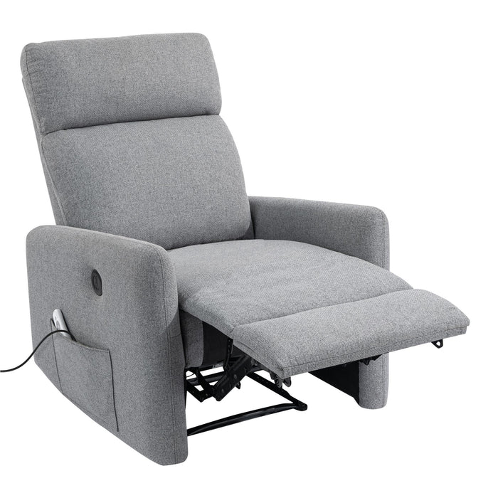 DHP Kai Linen Power Recliner Accent Chair with Massage and Heat - Dark Grey