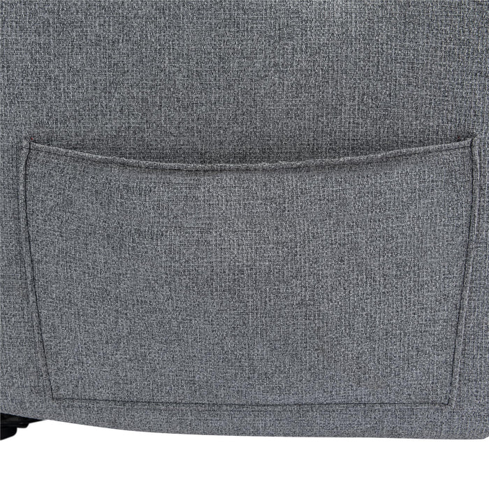DHP Kai Linen Power Recliner Accent Chair with Massage and Heat - Dark Grey
