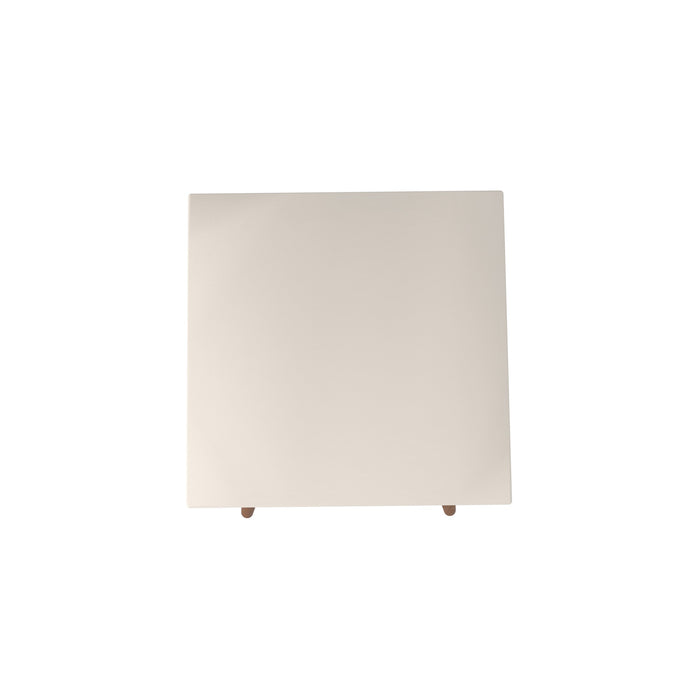 Manhattan Comfort Utopia 19.84\" High Square End Table with Splayed Wooden Legs - Off White & Maple Cream
