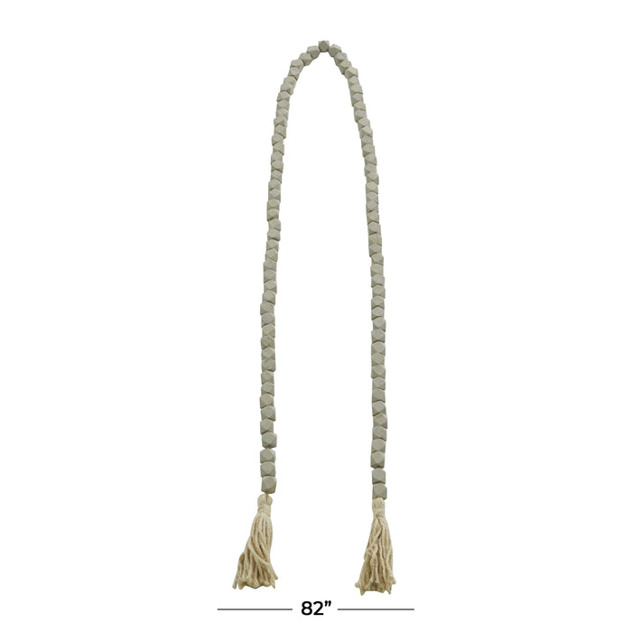 Wood 80\" L Garland - Grey