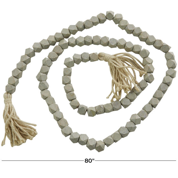 Wood 80\" L Garland - Grey