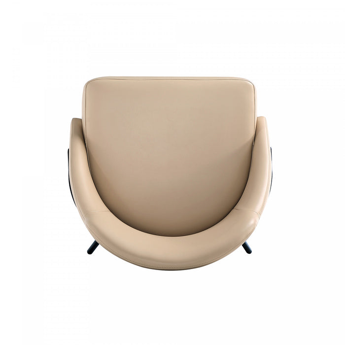 Gracie Modern Vegan Leather Metal Dining Chair in Tan and Black - Set of 2