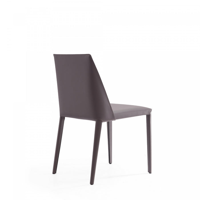 Paris Modern Vegan Leather Dining Chair in Gray - Set of 4