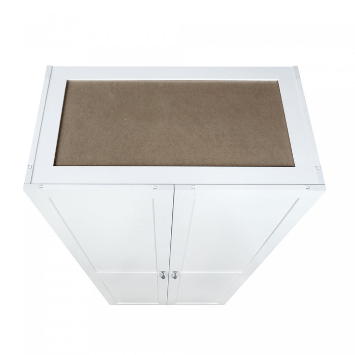 Cornelia Modern 30\" Storage Cabinet in White (4-Shelf) - Set of 2 Bookcase