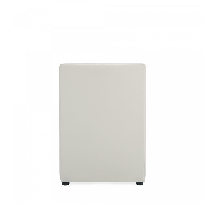 Anna Square Modern Vegan Leather Armchair in Stone Gray - Set of 2