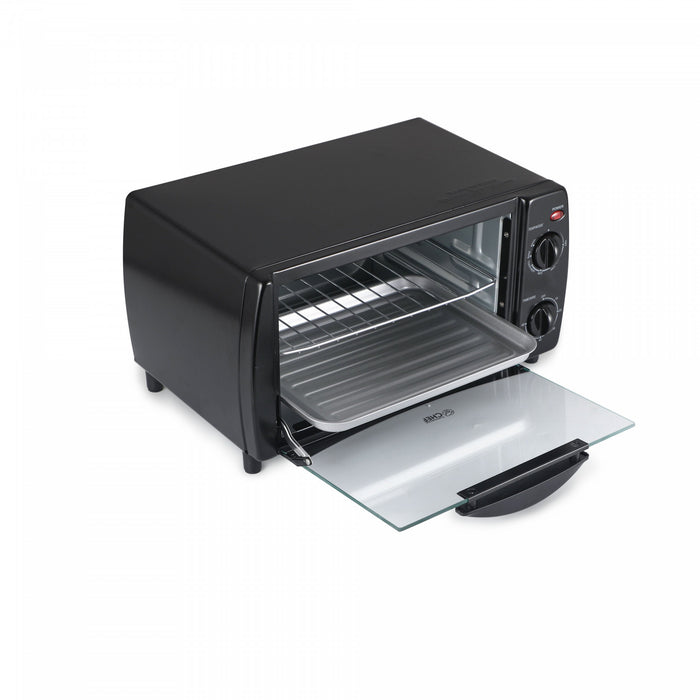 CHK Series Commercial Chef 4-Slice 10L Toaster Oven, 1000W, CHTO40B, Black