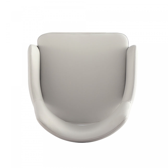 Tremont Modern Metal Vegan Leather Armchair in Stone Gray