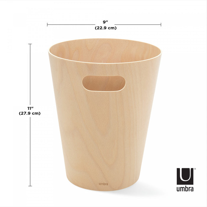 Umbra Woodrow Garbage Bin Trash Can - Natural