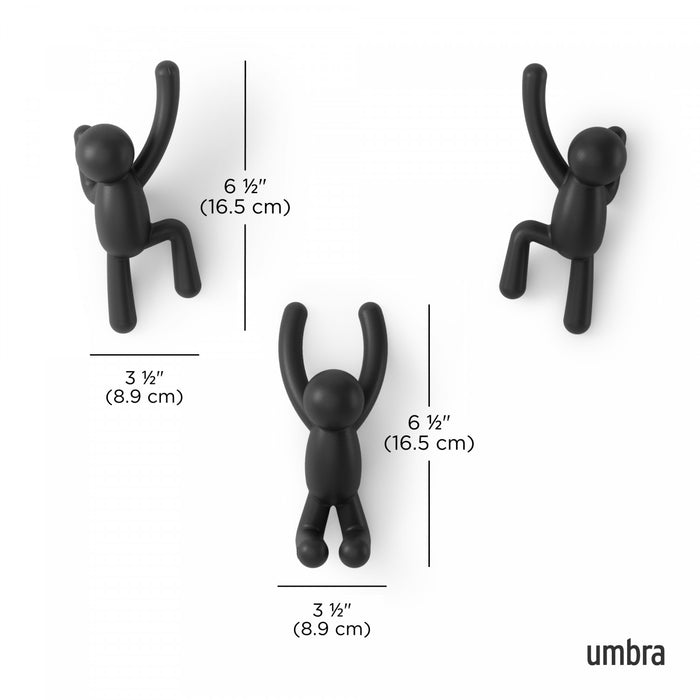 Umbra Buddy Wall Hooks - Black