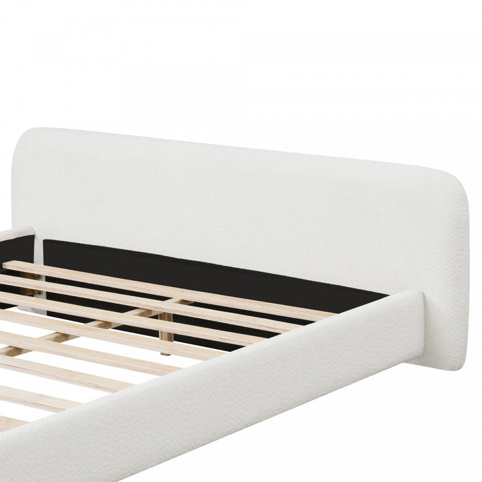 Joyce Comfortable and Stylish Bedroom Upholstered Bed,King Size,White King Bed