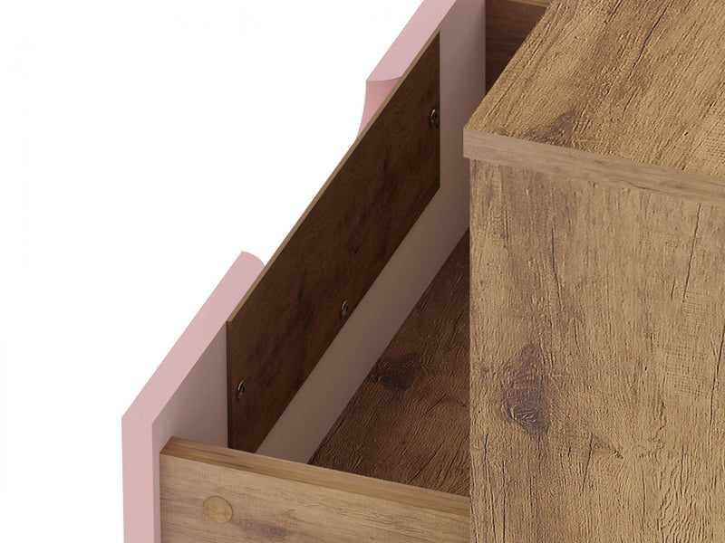 Rockefeller Mid-Century Modern 20\" Nightstand in Pink (1-Drawer) - Set of 2