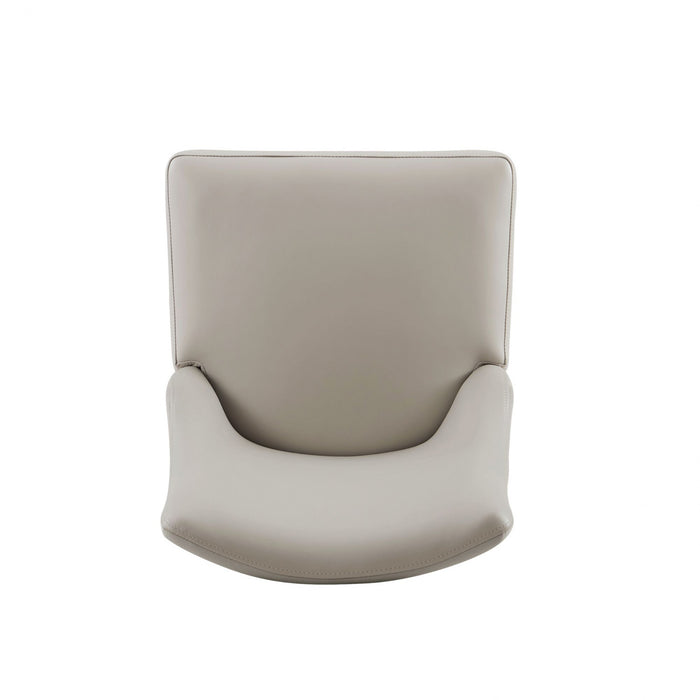 Connie Modern Vegan Leather and Velvet Wood Dining Chair in Light Gray - Set of 4