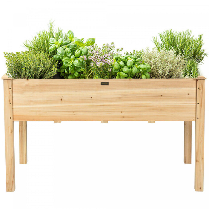 Costway Wooden Raised Vegetable Garden Bed Elevated Grow Vegetable Planter