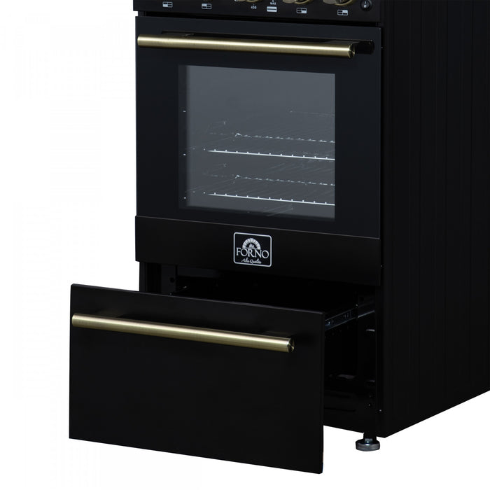 Forno Lamazze 20\" Freestanding Gas Range, Black, FFSGS6265-20BLK