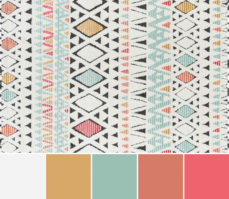 Kaia Contemporary 5'3\" x Area Rug in Multi Indoor Area Rug