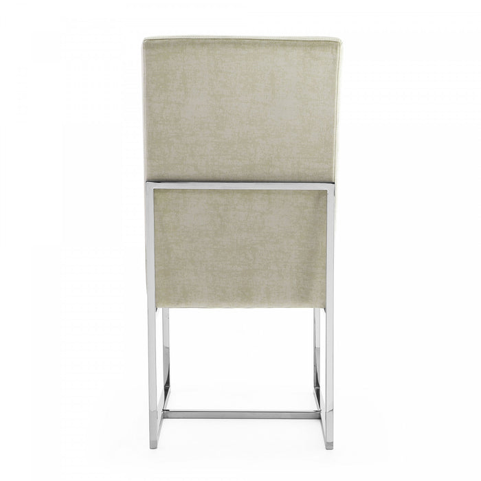 Element Modern Velvet Metal Dining Chair in Champagne - Set of 2