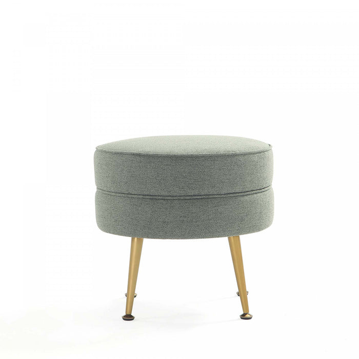 Bailey Mid-Century Modern Upholstered Accent Ottoman in Sage Green