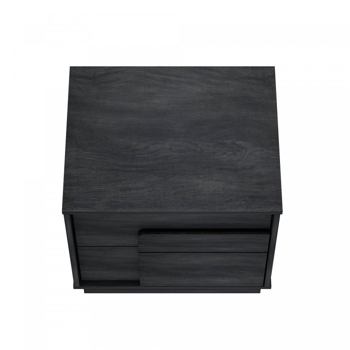 Horizon Modern 22\" Nightstand in Charcoal Gray (2-Drawer) - Set of 2