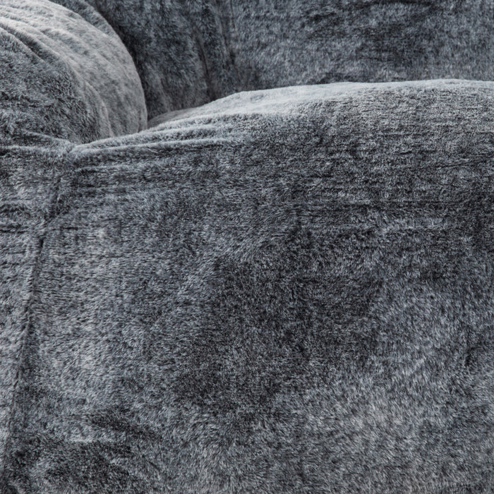 Sealy Tore Faux Fur High Density Foam Bean Bag Chair - Blue