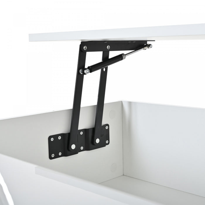 Ethan Coffee Table with Lift-Top and LED Lights,White