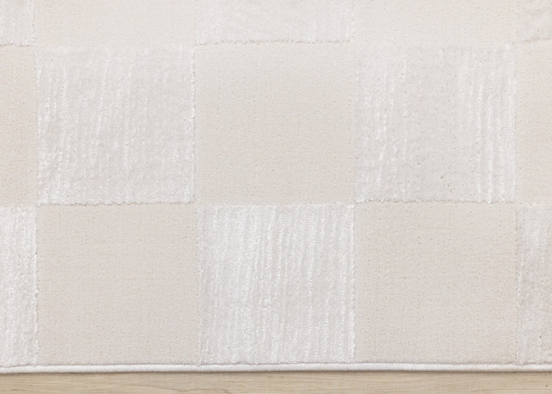 Leonardo White Grey Checkered Area Rug - 7'10\" x 10'6\"