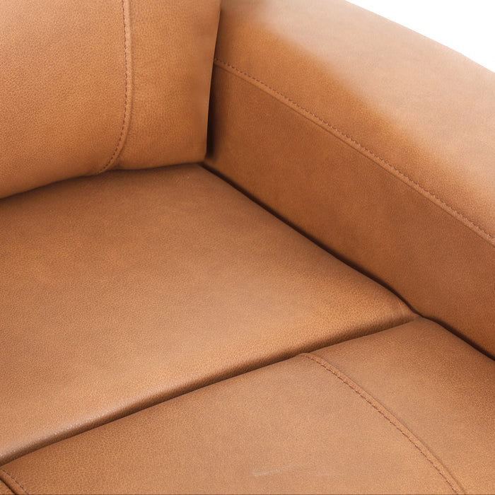 Bellamy 78 in. Leather Match Power Reclining Sofa with Adjustable Headrest and USB - Cognac