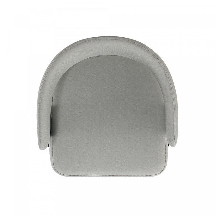 Luce Modern Metal Textured Vegan Leather Dining Chair in Stone Gray