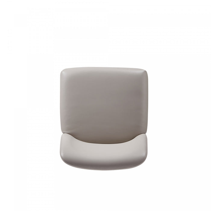 Serena Modern Metal Vegan Leather Dining Chair in Light Gray - Set of 2