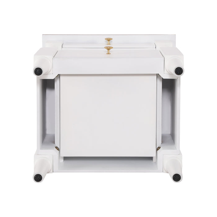 Emma 2-Drawer Wooden Bedroom Nightstand with Non-Slip Feet, Milk White