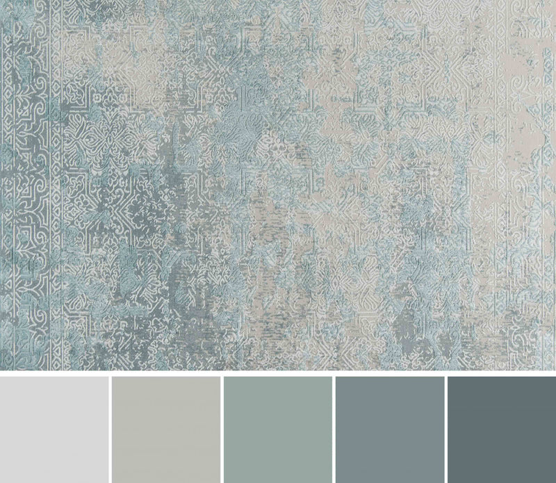 Elysia Traditional 8'11\" x Area Rug in Blue Indoor Area Rug