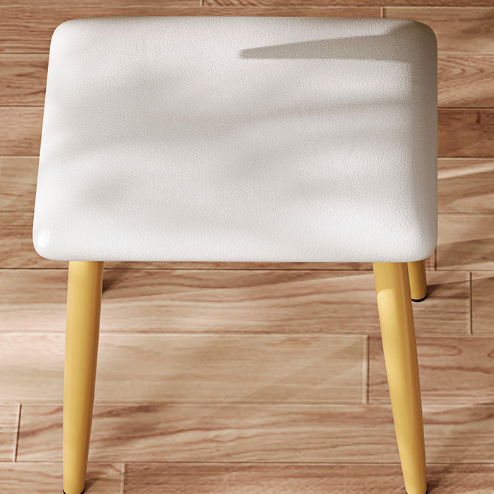 Victoria 7-Drawer Vanity Table Set with LED Mirror and Metal Legs,Yellow Brown Mirror Cabinet